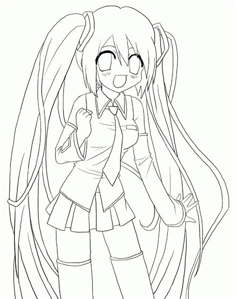 Hatsune Miku Chibi Coloring Page Anime Coloring Pages