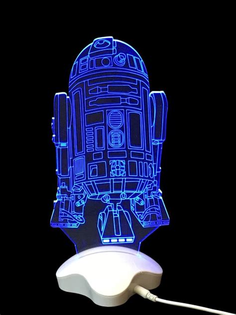 R2 D2 Led Night Light Lamp 3d