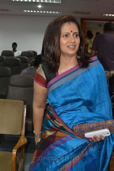 Lakshmi Ramakrishnan Latest Stills In Blue Silk Saree