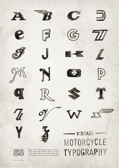 Vintage Motorcycle Typography On Behance