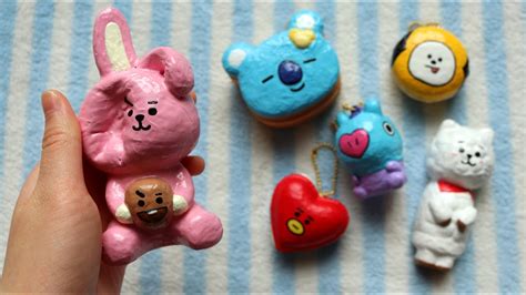 How To Make Bt21 Squishies Diy Deco Bts Tutorial Youtube