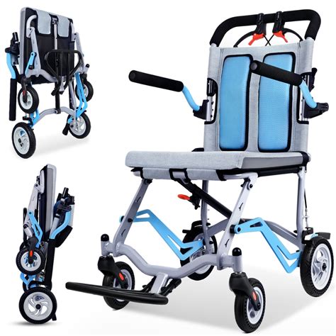 EazinGo Folding Portable Lightweight Travel Transport Wheelchair