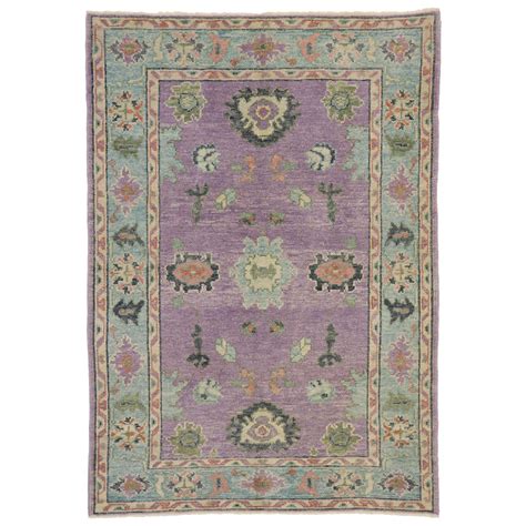 Contemporary Turkish Oushak Rug With Pastel Colors And Tribal Boho Chic