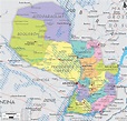 Detailed Political Map of Paraguay - Ezilon Maps