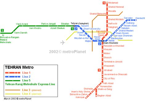 Tehran Subway Map Toursmaps Com