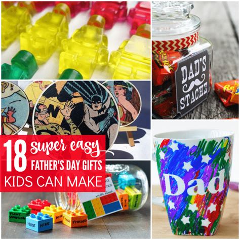 Check out the easy craft ideas on this page and find the perfect gift for your dad! 18 Easy Father's Day Gifts Kids Can Make!