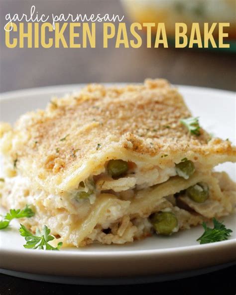 This Garlic Parmesan Chicken Pasta Bake Is Perfect For A