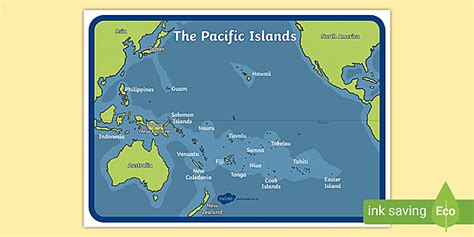Pacific Islands Map Poster Primary Resource Twinkl