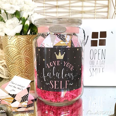 Love Your Fabulous Self Jar Of Notes Kindnotes Jar Of Smiles