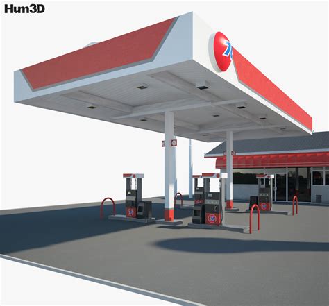 76 Gas Station 001 3d Model Download Architecture On