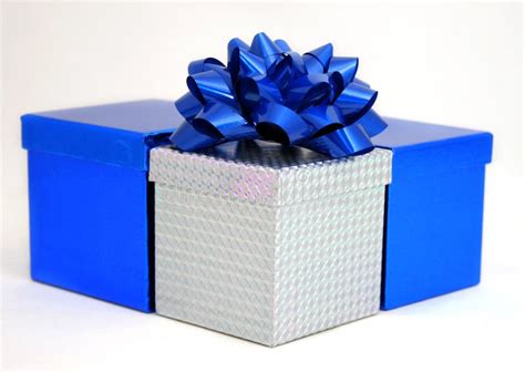 Blue And Silver Boxes Stock Photo Image Of T Shine 1688064