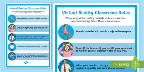 FREE Virtual Reality Classroom Rules Display Poster