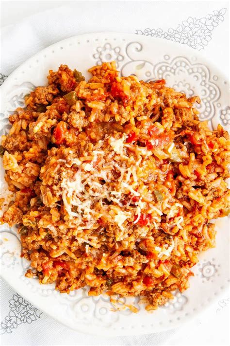 Cook and stir until the vegetables are tender. Spanish Rice with Ground Beef | Spanish rice recipe with ...