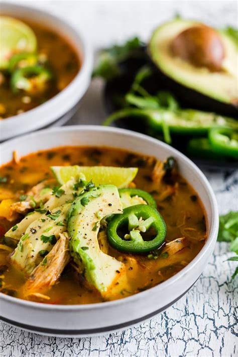 When ready to serve, top each chicken cutlet with the chunky avocado topping. Chicken Avocado Cilantro Lime Soup | Nutmeg Nanny