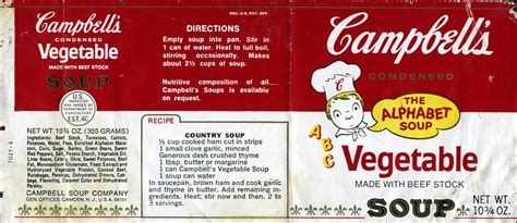 Campbell S Abc Alphabet Vegetable Soup Can Label Flickr