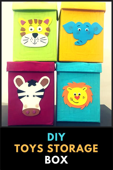 Recycle Cardboard Boxes Into Attractive Kids Toy Storage Boxes Look