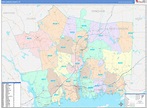 New London County, CT Wall Map Color Cast Style by MarketMAPS