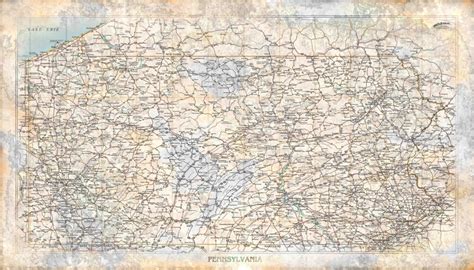 Compart Maps Rustic Pennsylvania Wall Map