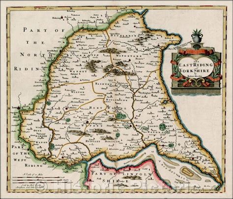 Historic Map The East Riding Of Yorkshire 1695 Robert Morden