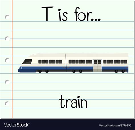 Flashcard Letter T Is For Train Royalty Free Vector Image