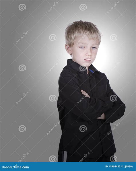 Mean And Cool Little Boy Stock Photo Image Of Blonde 11964452