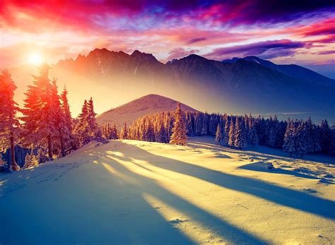 Snowy Mountain Sunrise Wallpapers 4k Hd Snowy Mountain Sunrise