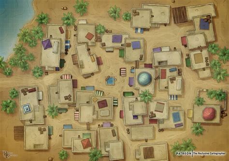 Oc Desert Village Battlemap Battlemaps Fantasy City Map Fantasy Village Minecraft