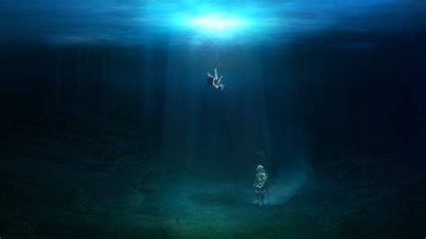 Fantasy Art Underwater Original Characters Falling