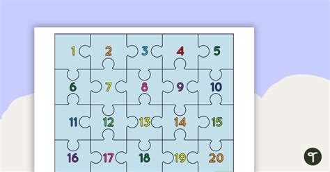 1 To 20 Number Puzzle Teaching Resource Teach Starter