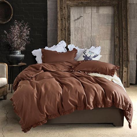 Elegant pleated ruffles cascade down once side of the bedspread while a ruffled base surround the bottom. 100% Polyester Bedding Set Solid Cover Bed Sheet Pillow ...