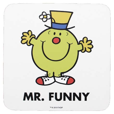 mr men mr funny square cork backed coaster