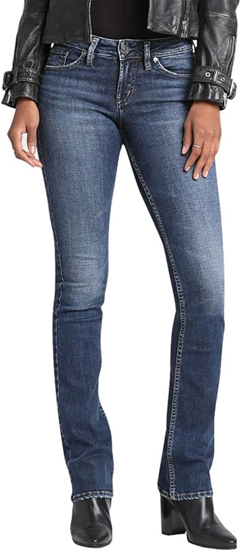 Silver Jeans Damen Suki Curvy Fit Mid Rise Slim Bootcut Jeans Amazon De Fashion
