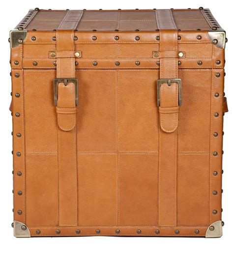 Buy Storage Trunk In Tan Brown Leather By Studio Ochre Online Trunks