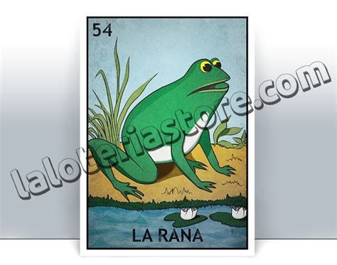 La Rana Loteria Card The Frog Mexican Bingo Art Print Etsy