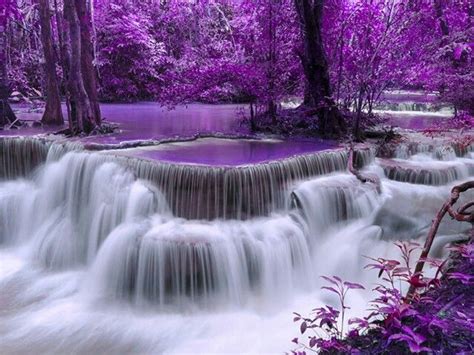 Purple Warefall With Images Waterfall Scenery Waterfall Wallpaper