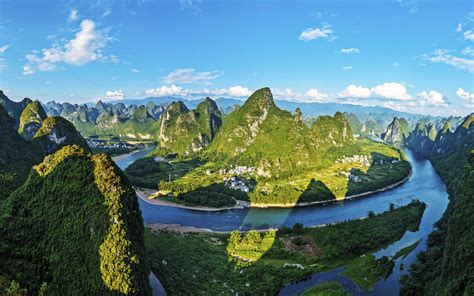 Download Wallpapers 4k Guilin Summer Mountains River