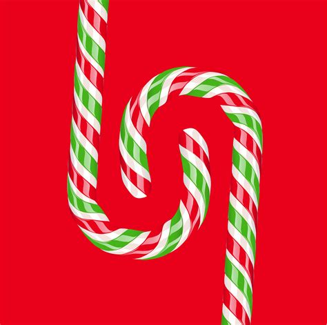 High Detailed Red And Green Candy Cane Vector Illustration 415349