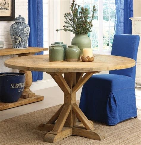 These strong and sturdy tables were once used as farmers' workstations, but nowadays, they offer a gathering place for family and round farmhouse table plans. Round Farmhouse Table Ideas | Home Interiors