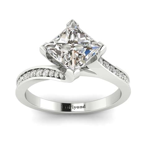 White Gold Diamodn Luxy Cushion Cut Engagement Ring
