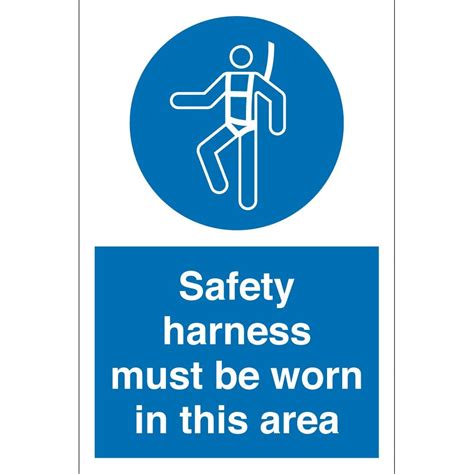 Safety Harness Must Be Worn In This Area Signs From Key Signs Uk