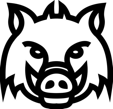 Wild Boar Head Frontal Outline Svg Png Icon Free Download 74513