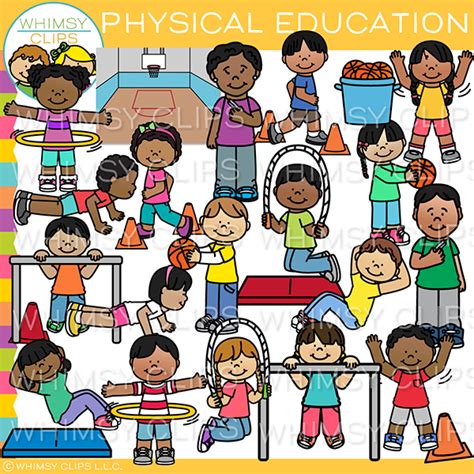 Physical Education Kids Clip Art Images And Illustrations Whimsy Clips