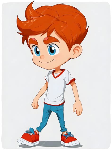 Premium Photo Cartoon Boy 2d Design Image With White Background