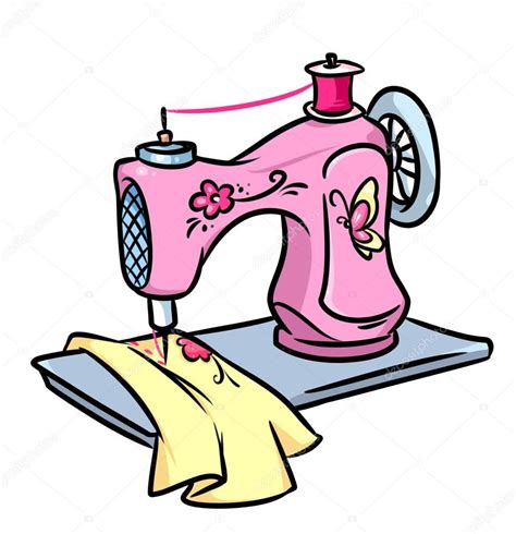 Ilustración De Dibujos Animados De Maquina De Coser Sewing Machine