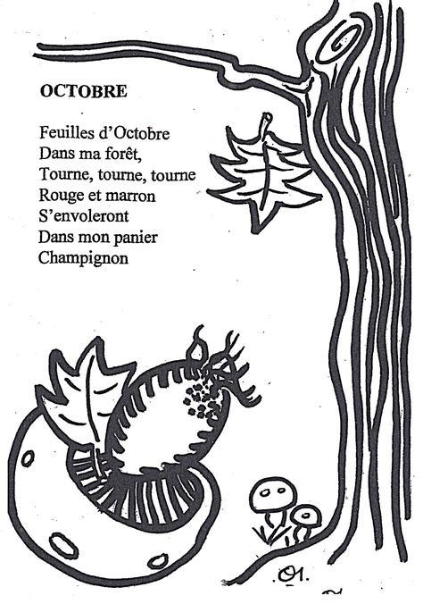 Comptine Octobre French Poems Preschool Crafts Fall French Classroom