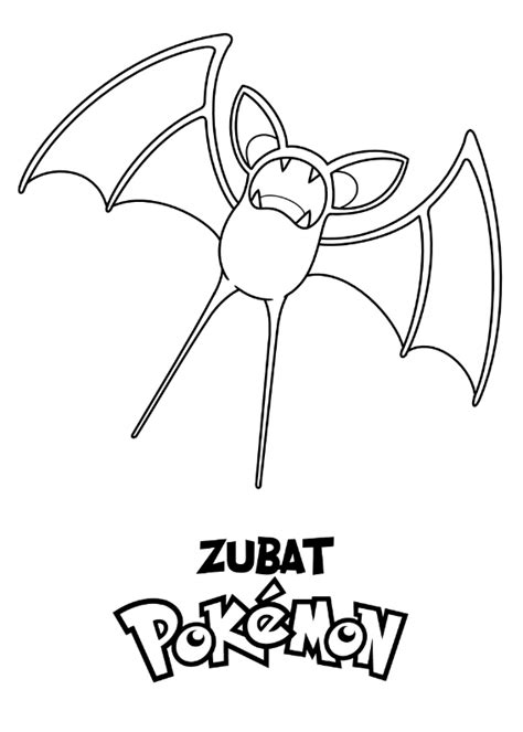 Pokemon Zubat Kolorowanka Morindia Pokoloruj Rysunek