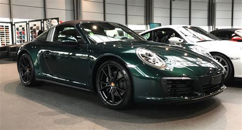 Jet Green Porsche 9912 Targa 4 Stuns With Brown Roof Combo Carscoops