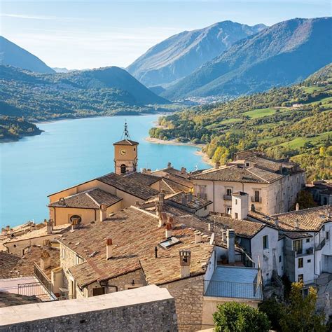 The Village Of Barrea And Its Lake Abruzzo Italy Italy Travel