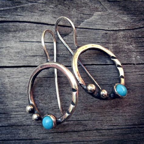 They Are So Me Turquoise And Sterling Silver Hoop By LisasLovlies