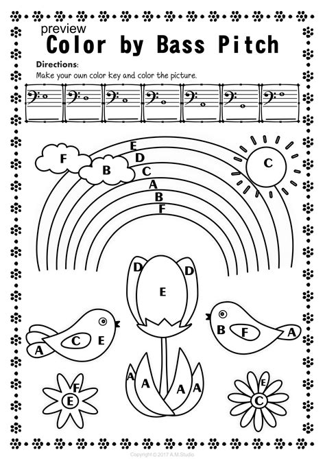 Bass Clef Note Naming Worksheets For Spring Distance Learning Bass